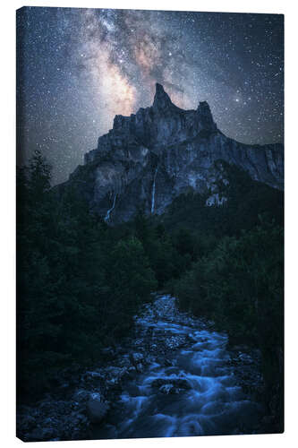 Canvas print The Milky Way over the French Alps