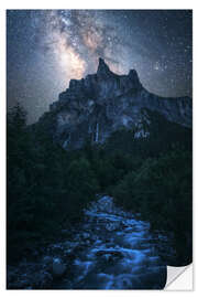 Sticker mural The Milky Way over the French Alps