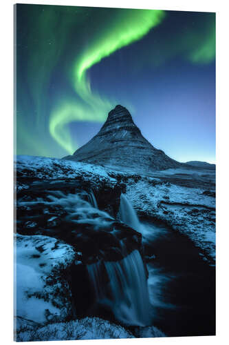 Quadro em acrílico Aurora Borealis over Kirkjufell in Iceland