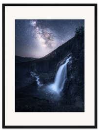 Gerahmter Kunstdruck Die Milchstraße über den Krimmler Wasserfällen in Österreich
