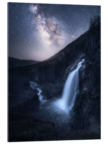 Gallery print The Milky Way over the Krimml Waterfalls in Austria