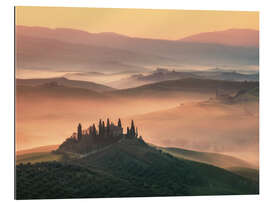 Tableau en plexi-alu Golden spring morning in Tuscany