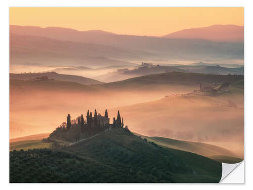 Wall sticker Golden spring morning in Tuscany