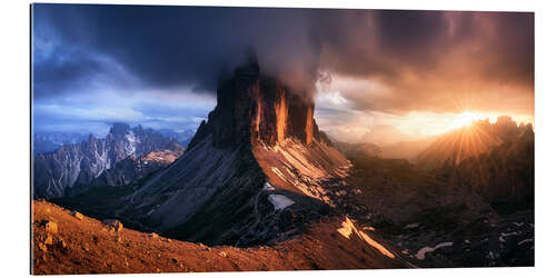 Gallery Print Goldener Sonnenuntergang bei den Drei Zinnen in den Dolomiten