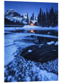 Acrylic print A winter evening at Emerald Lake in Canada