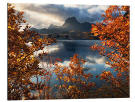 Quadro em plexi-alumínio Autumn morning in Lofoten, Norway