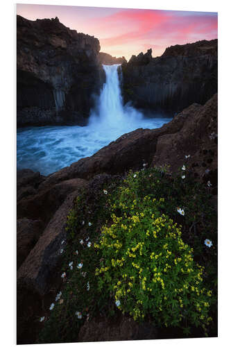 PVC print Sunrise at Aldeyjarfoss in northern Iceland