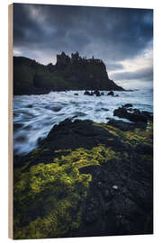 Hout print A dramatic evening on the wild coast of Northern Ireland