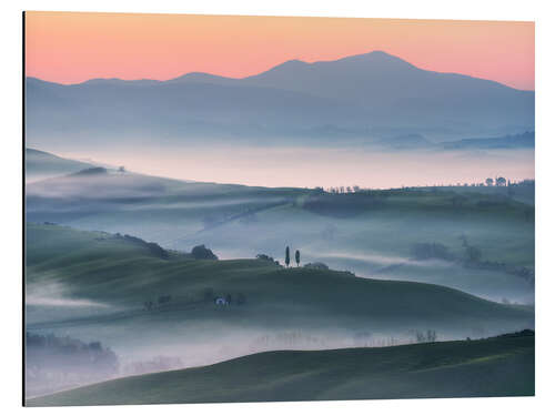 Aluminium print A spring morning in Tuscany