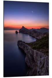 Aluminium print First morning light over the Formentor on Mallorca