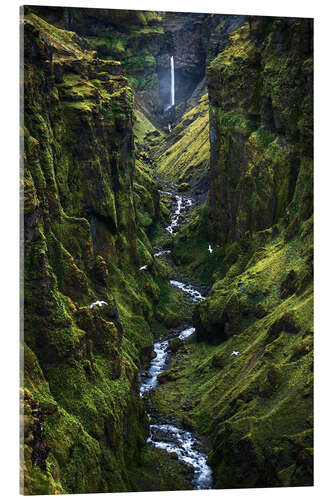 Acrylic print A dramatic green canyon in Iceland