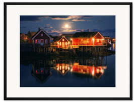 Gerahmter Kunstdruck Blaue Stunde auf den Lofoten
