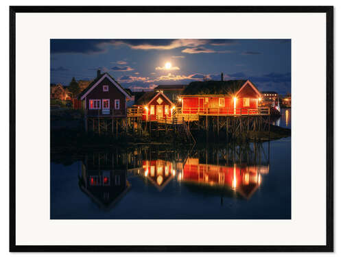 Framed art print Blue hour in Lofoten