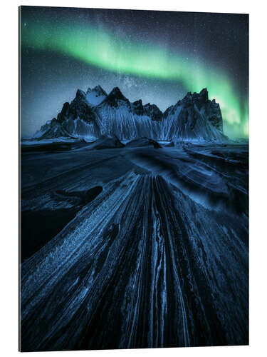 Gallery print Aurora Borealis over Stokksnes in Iceland