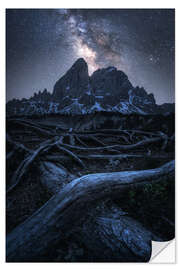 Muursticker Milky Way above the Würzjoch in the Dolomites