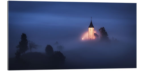 Gallery print A foggy evening near Jamnik in Slovenia