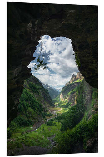 Foam board print A mystical cave in the French Alps