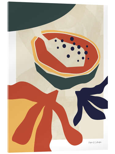 Acrylglasbild Tropische Papaya