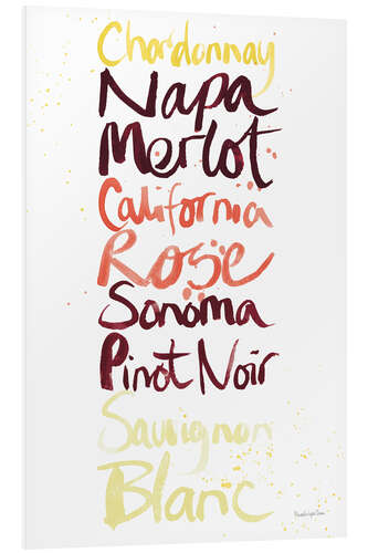 Foam board print Types of wine - white, red, rosé