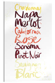 Gallery print Types of wine - white, red, rosé