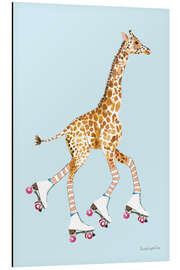 Magnettafel Giraffe mit Rollschuhen