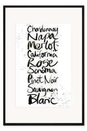 Gerahmter Kunstdruck Beliebte Weine