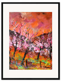 Innrammet kunsttrykk Bloomong cherry trees