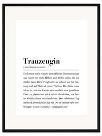 Gerahmter Kunstdruck Trauzeugin Definition