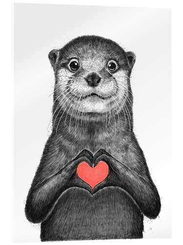 Acrylglas print Sea otter with love