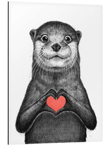 Quadro em alumínio Sea otter with love