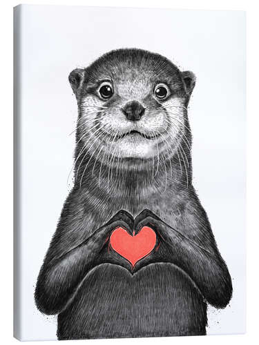 Leinwandbild Seeotter mit Liebe