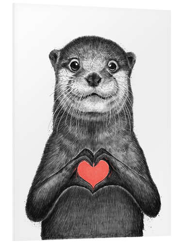 Foam board print Sea otter with love