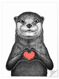 Naklejka na ścianę Sea otter with love