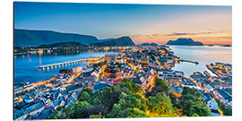 Aluminium print Alesund at sunset, Norway