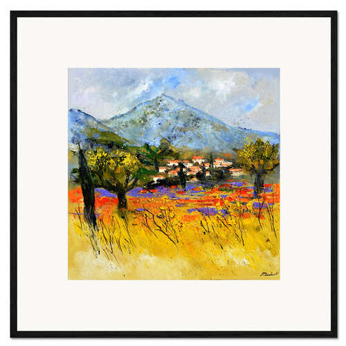 Kehystetty taidepainatus Lavender and poppies in Provence