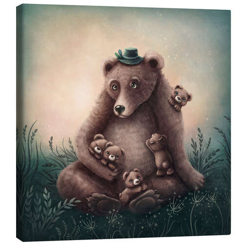 Quadro em tela Bear family