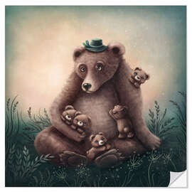 Naklejka na ścianę Bear family