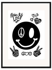 Gerahmter Kunstdruck Smiley Frieden
