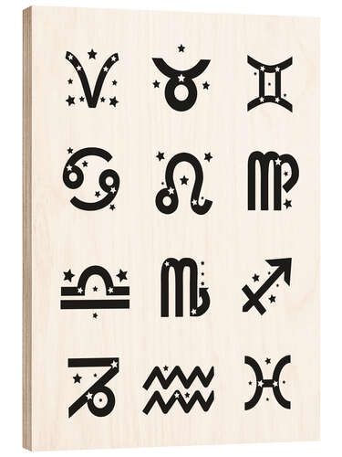 Wood print Zodiac