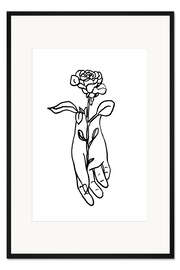 Gerahmter Kunstdruck Rosenhand