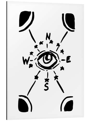 Alubild Mystische Karte Windrichtungen