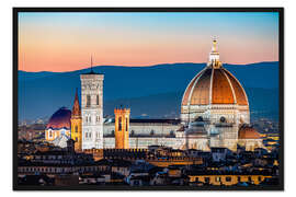 Gerahmter Kunstdruck Sonnenuntergang über Florenz