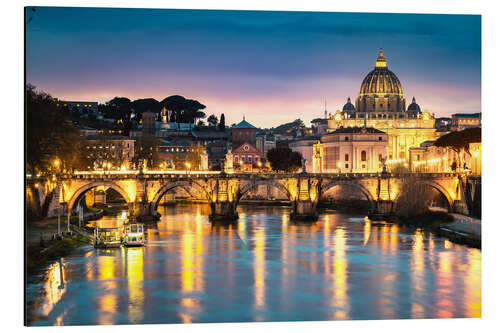 Tableau en aluminium Twilight in Rome