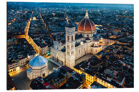 Tableau en aluminium Cathedral at night, Florence, Italy