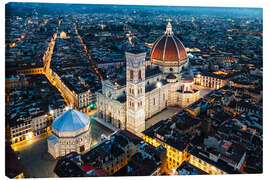 Canvas print Cathedral at night, Florence, Italy