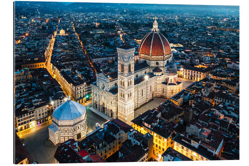 Tableau en plexi-alu Cathedral at night, Florence, Italy