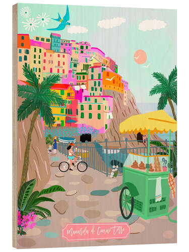 Hout print Manarola di Cinque Terre