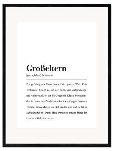 Gerahmter Kunstdruck Großeltern Definition
