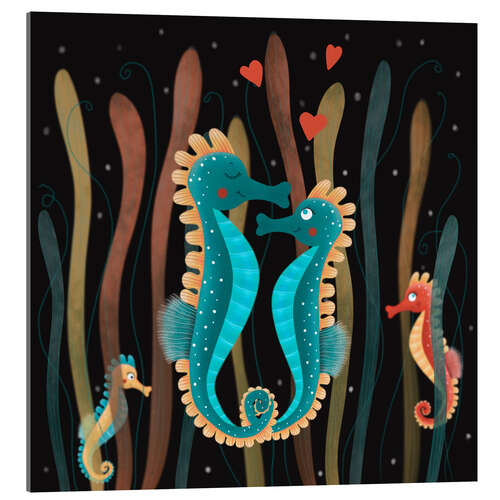 Acrylic print Seahorses in love