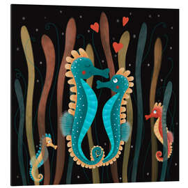 Aluminium print Seahorses in love